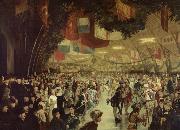 William Notman Skating Carnival, Victoria Rink. This event was staged in honour of Prince Arthur oil on canvas